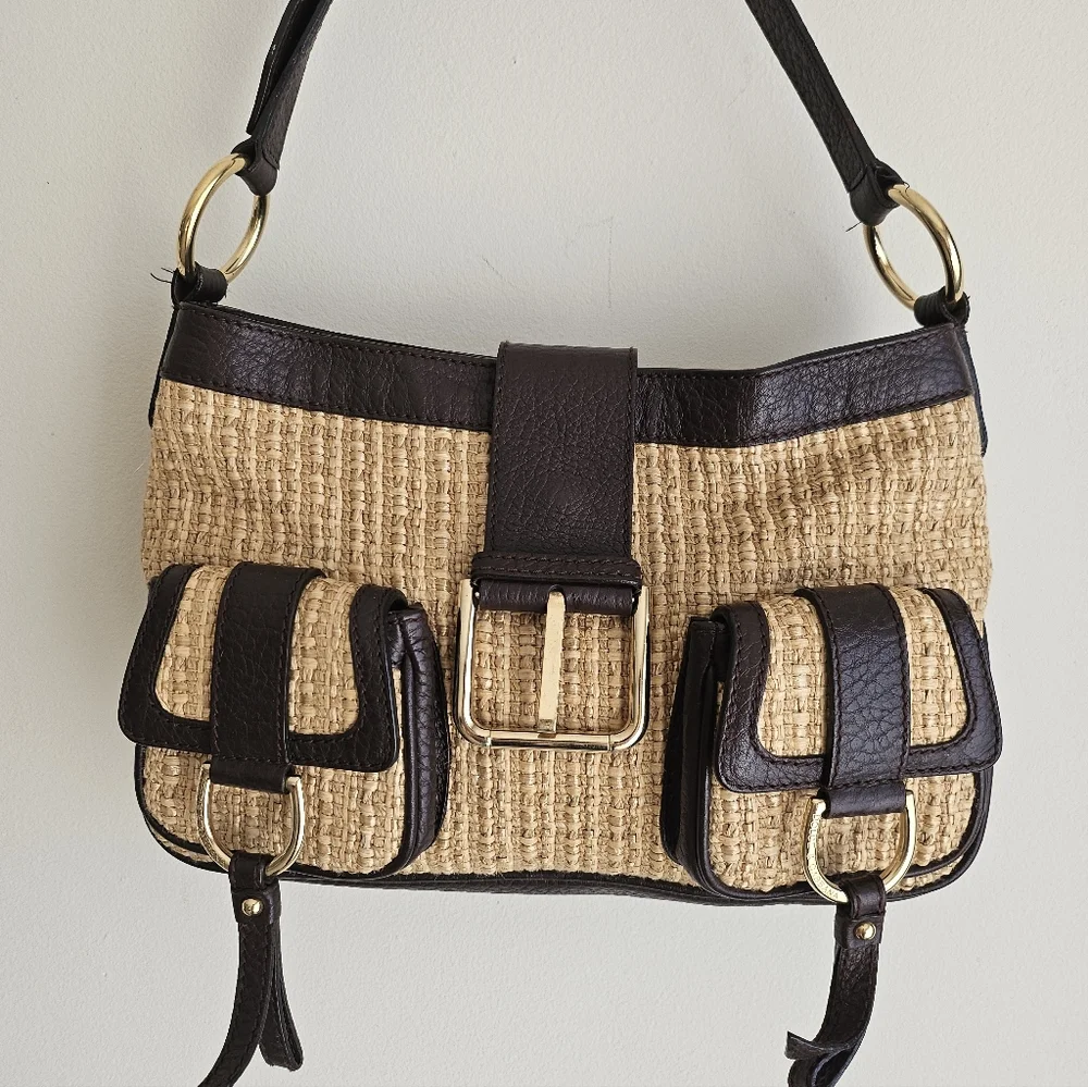 Dolce & Gabbana straw and leather tote bag Y2K - Picture 2 of 10